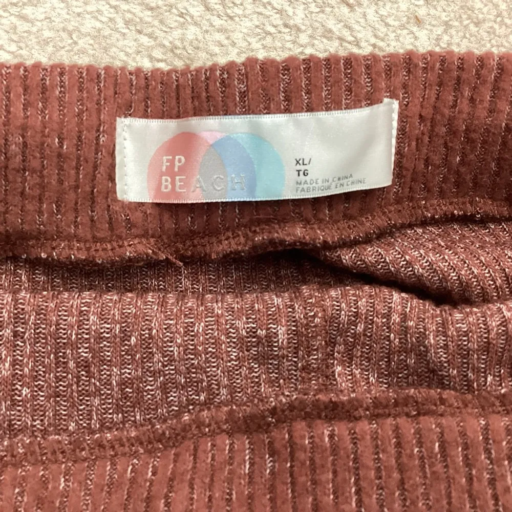 Free People Beach Ribbed Wide Leg Pants Size XL - Image 7