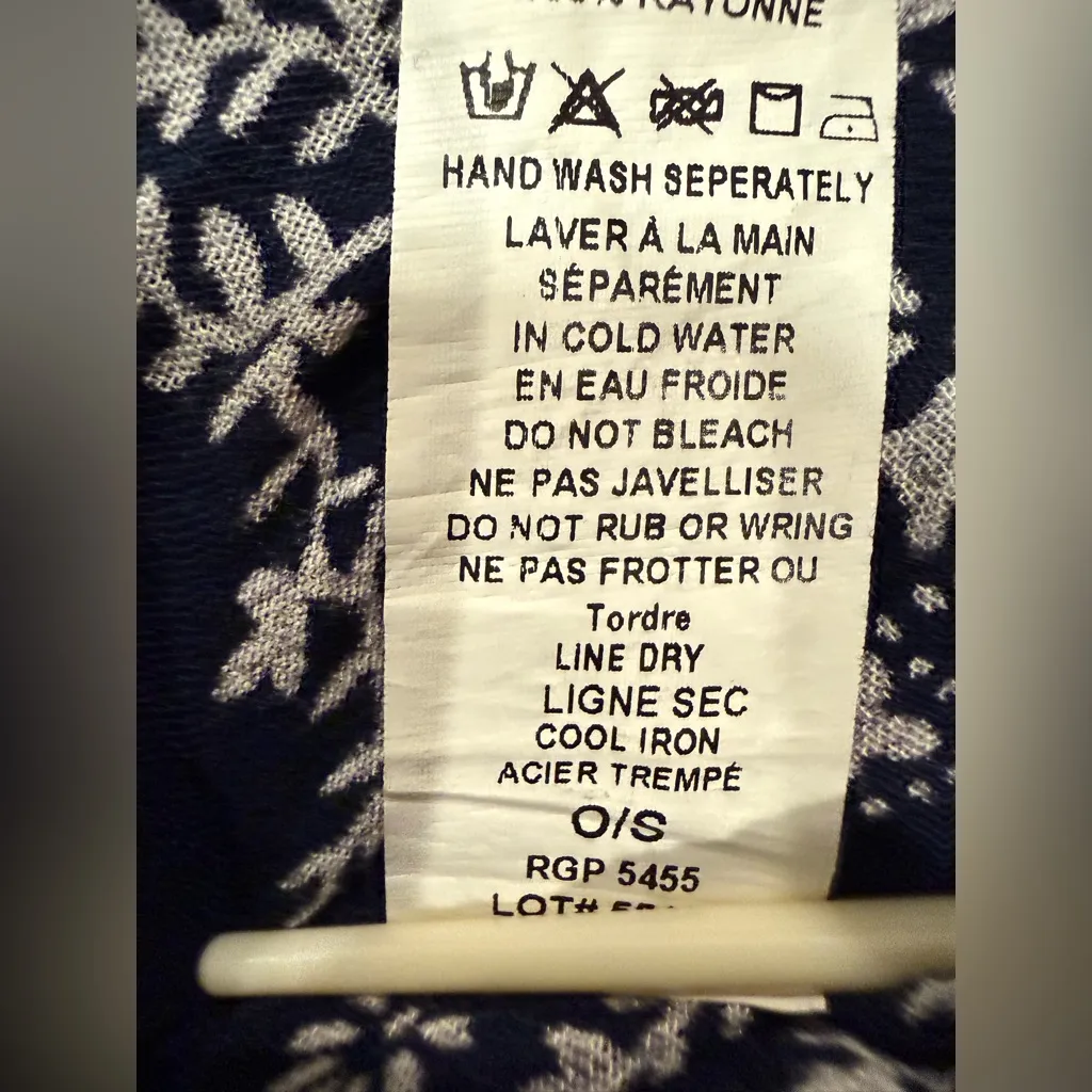 Elan Navy and White Patterned Dress OS - Image 7