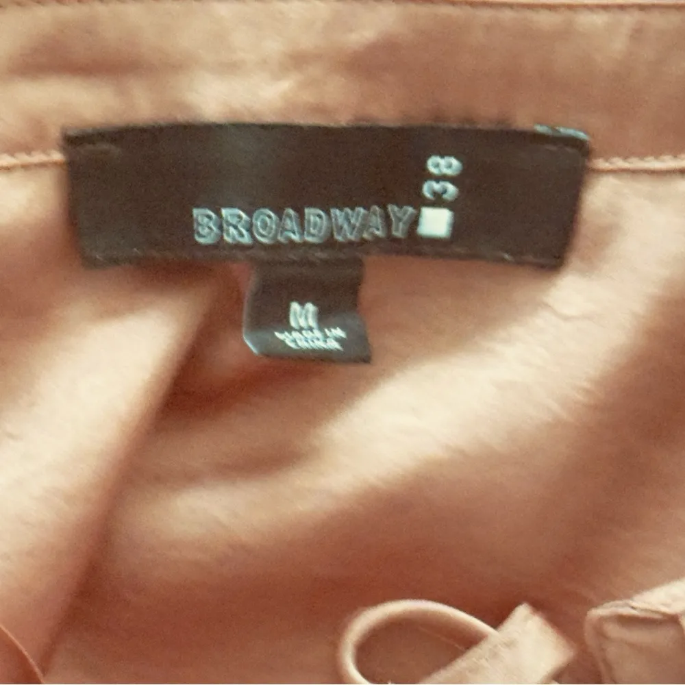 Brown Tie Front Blouse with Peter Pan Collar Medium - Image 3