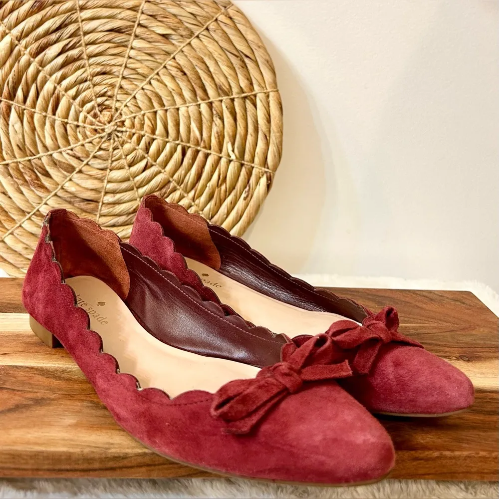 New York Eleni Petaled Ballet Flats in Dark Red Size 8 - Image 3