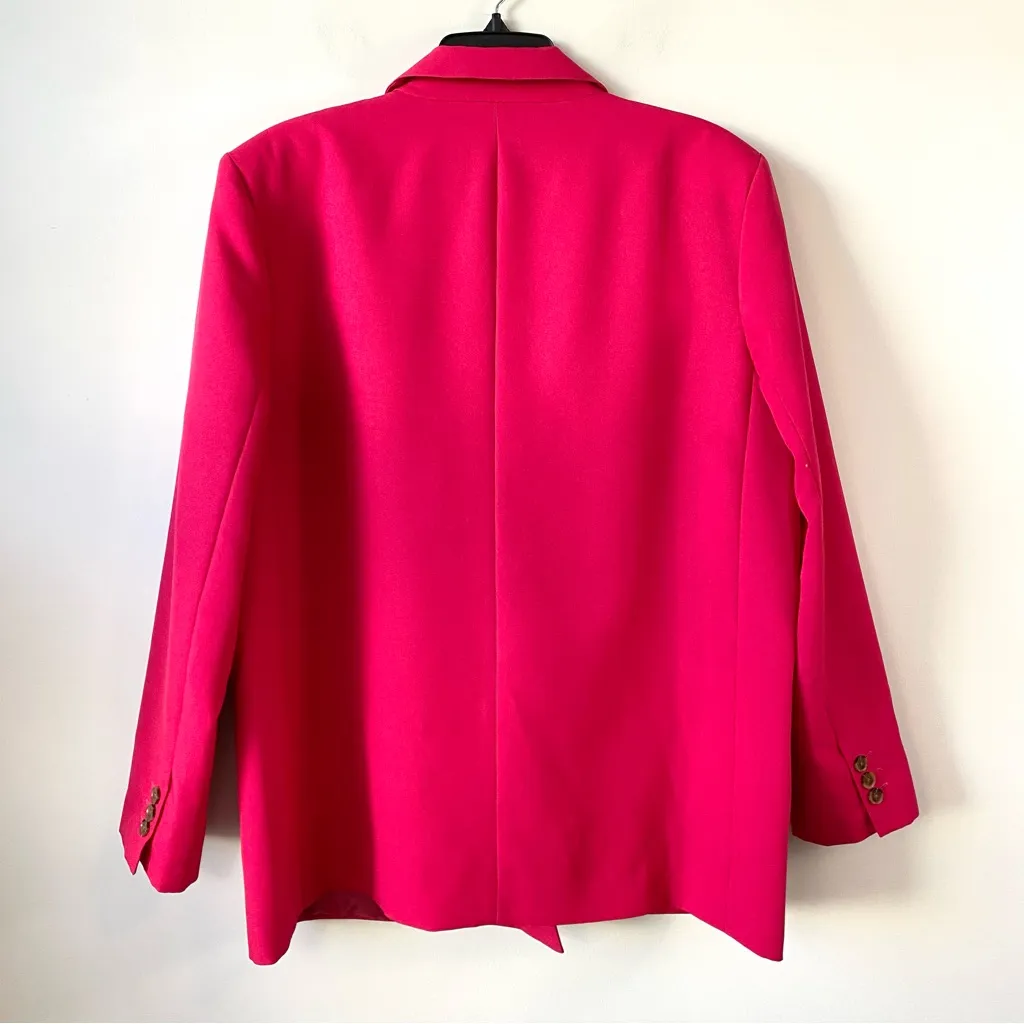 ASOS Design Boxy Double Breasted Blazer Jacket Fuchsia US 12 - Image 7
