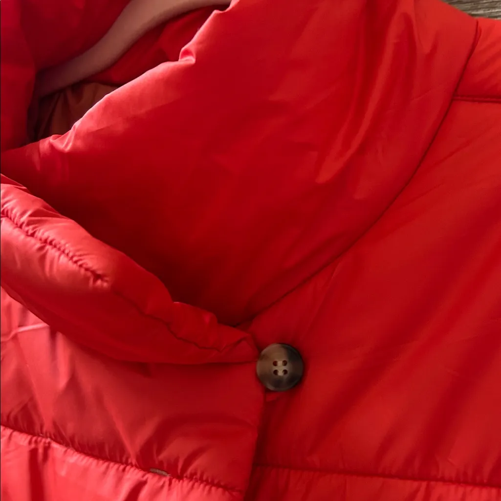 Lilla P Red Long Puffer Jacket Coat Size Small NWT - Image 3