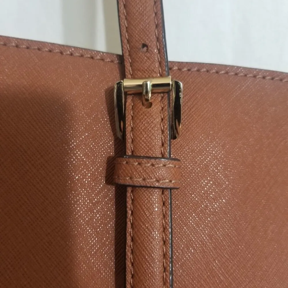 Michael Kors saffiano leather large Jet Set Tote Brown - Image 8