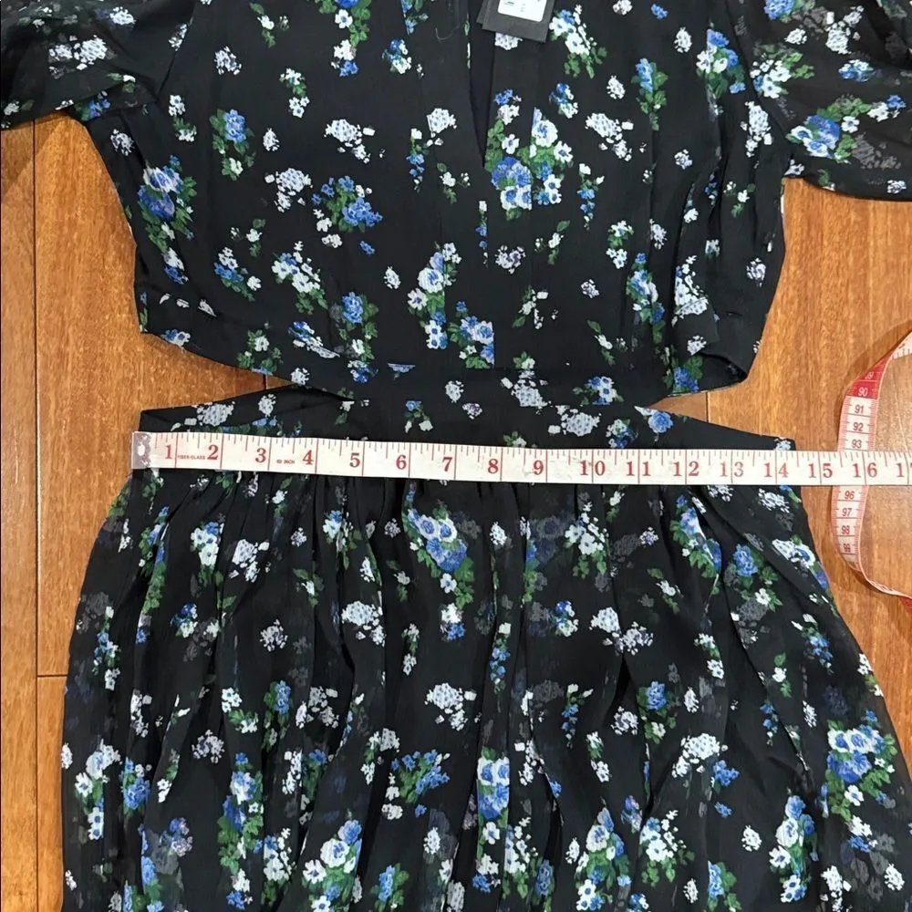 NWT MAJE Risof Maxi Cutout Elegant Black Floral Women's Dress size 38 - Image 10