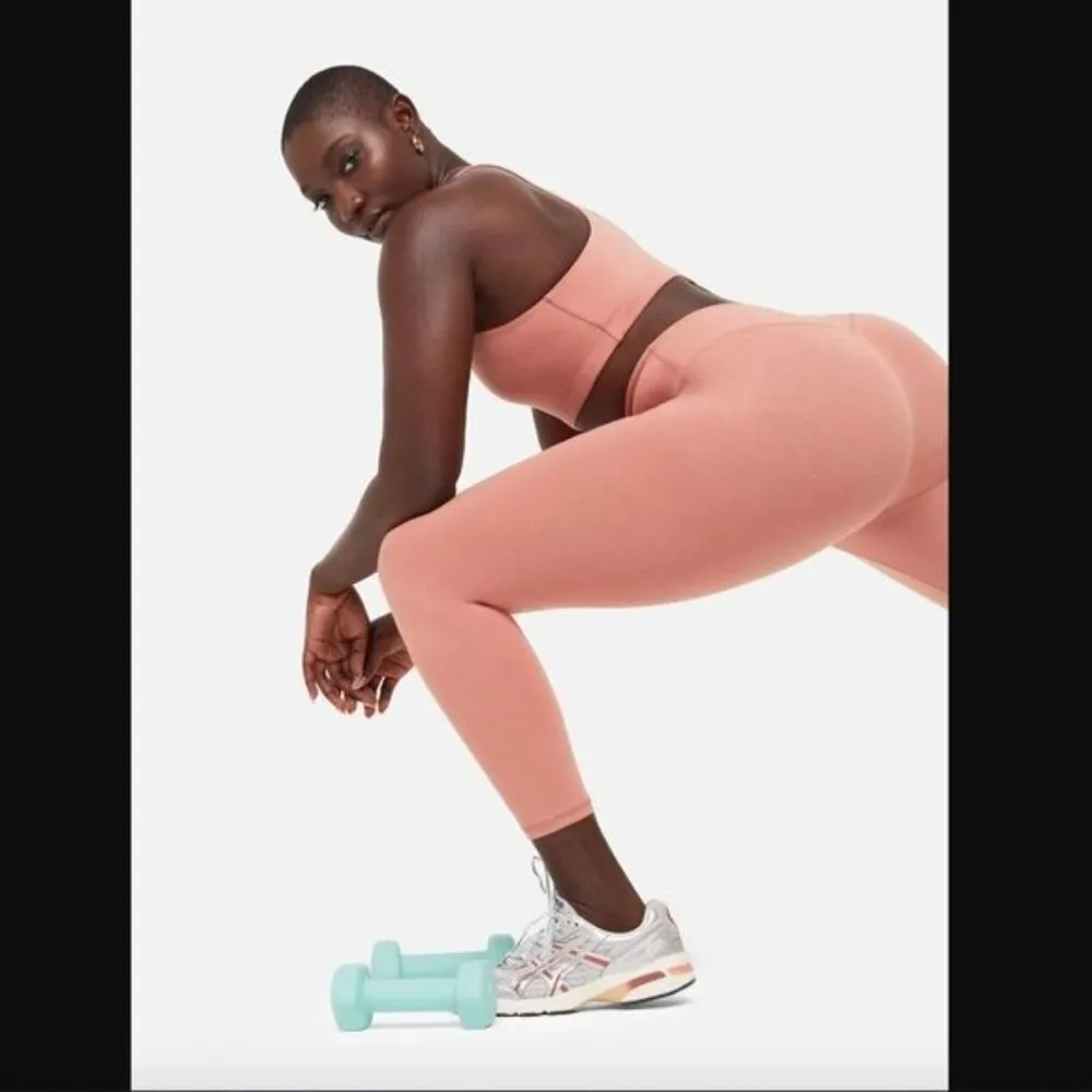 MATE the Label NWT XS Organic Stretch Sports Bra & Leggings Set Bloom Dark Pink - Image 7