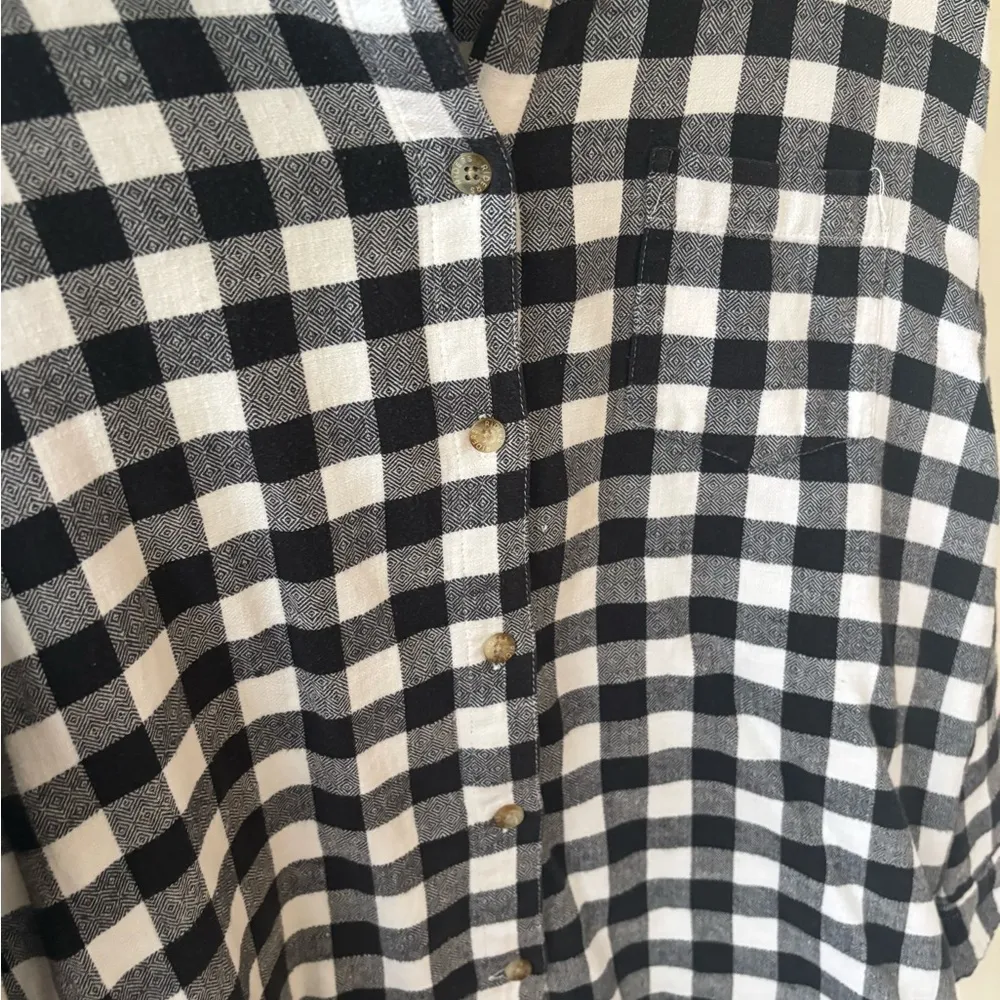 Vintage Authentic Riders Jeanswear Women’s Flannel L Black White Button-Up Shirt - Image 3