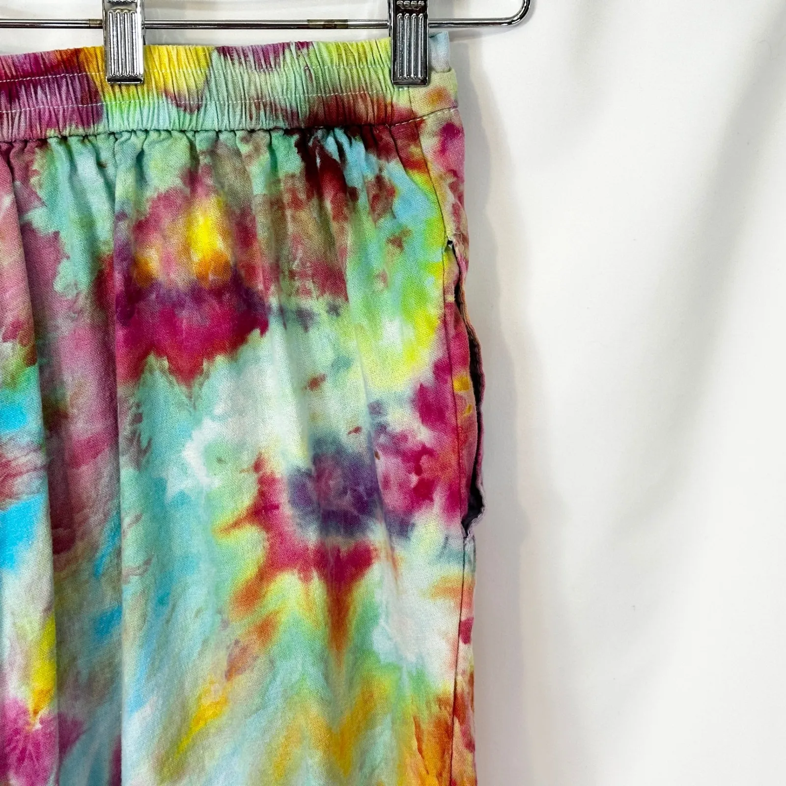 Woman Within Plus Size 20W Linen Capri Pants Handmade Tie Dye Elastic Waist‎ 929 - Image 12