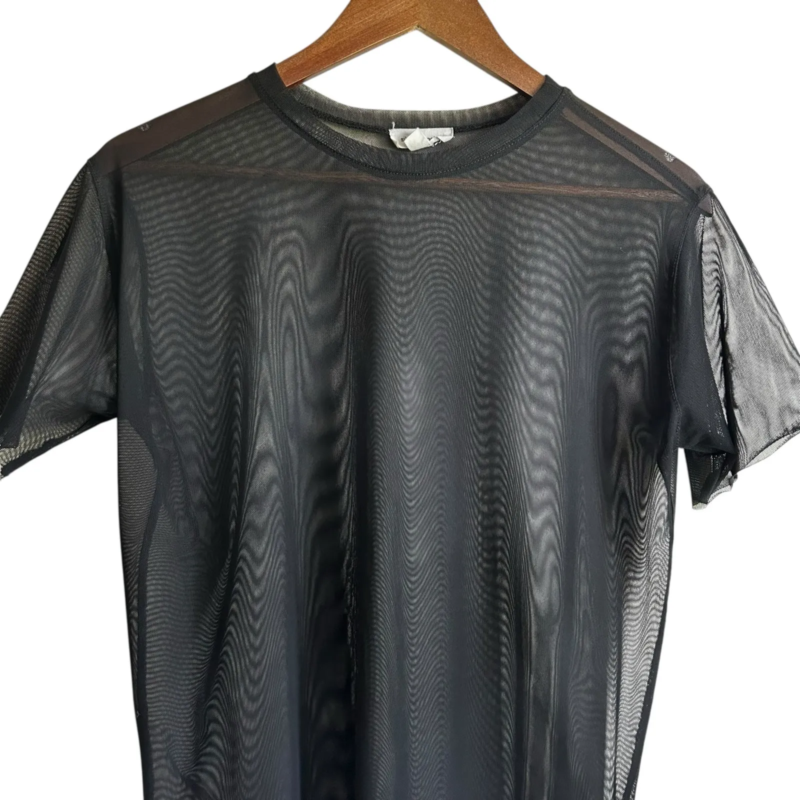 Silence  + Noise Women Top XS Black Sheer‎ Mesh Y2K Retro Rave Grunge Clubwear - Image 6