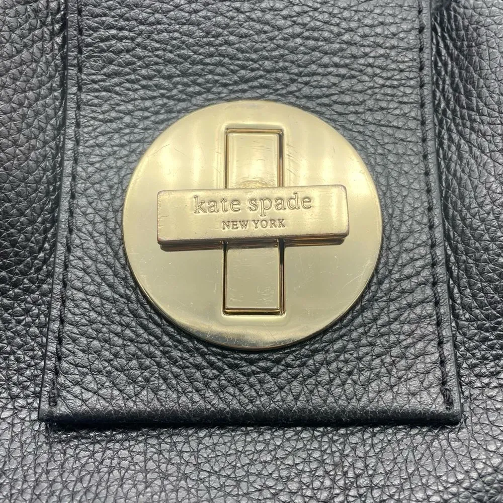 Kate Spade Bag Bexley Stevie Pebbled Black Leather Handbag Medium Slouchy Tote - Image 11