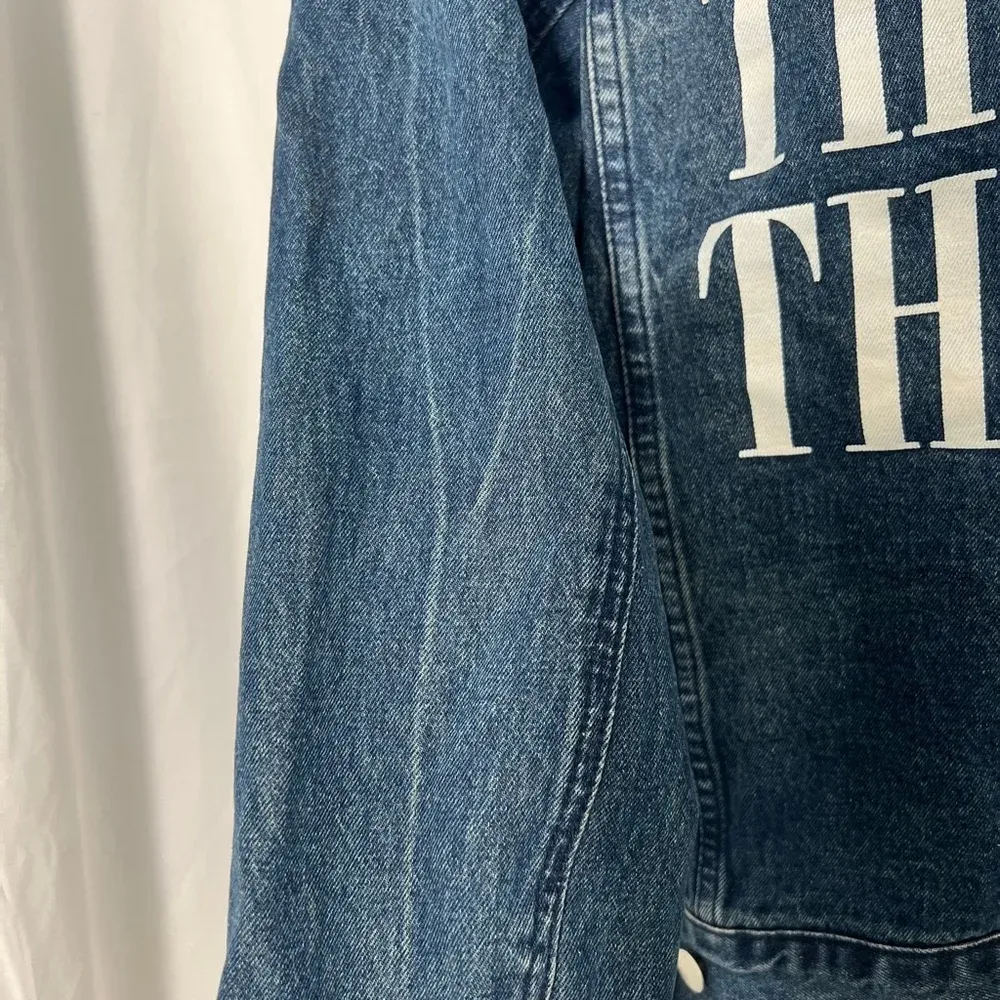 Men's Conspiracy by WESC Blue Denim Trucker Thrills Jacket Size‎ L Womens Sz XL Size L - Image 5