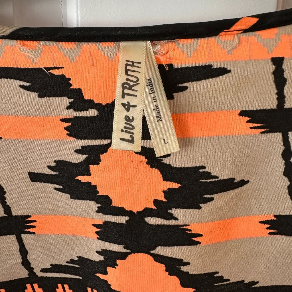 Live 4 Truth Orange and Black Patterned Kimono - Image 2