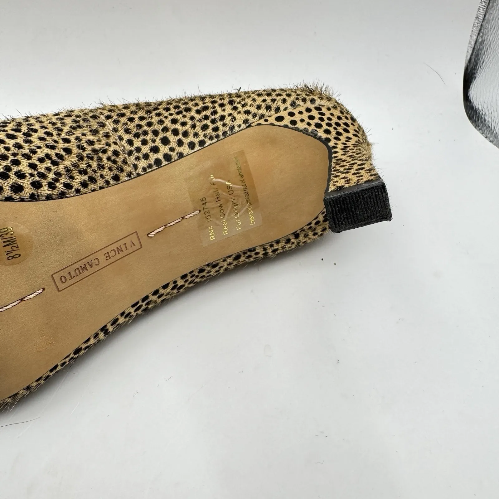 Vince Camuto Natural Spotted Calf Hair Pointed Toe Heels Size 8.5M EUC - Image 10