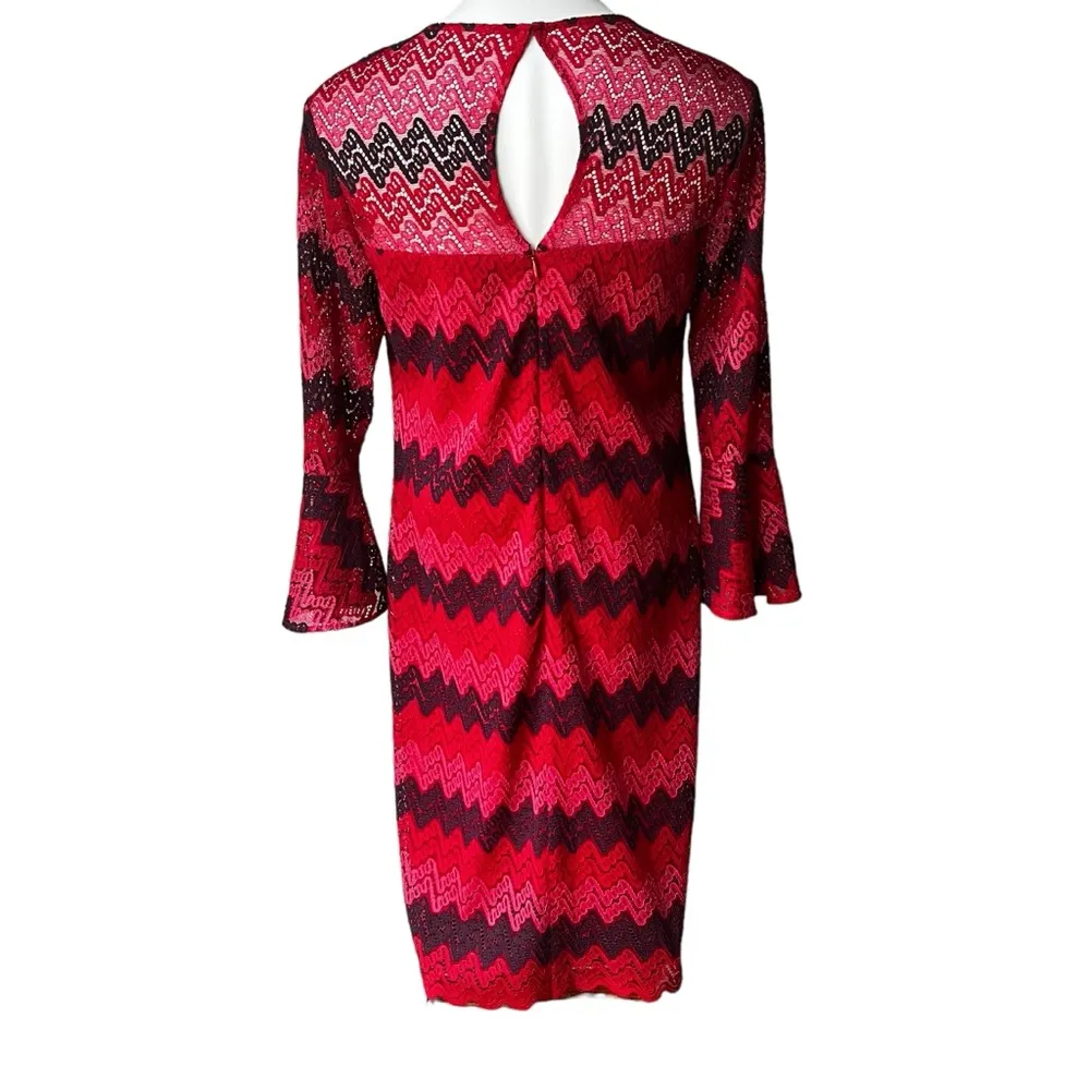 NWT, Trina Turk Lovey Bell Sleeve Illusion Dress, Sz 6 - Image 5