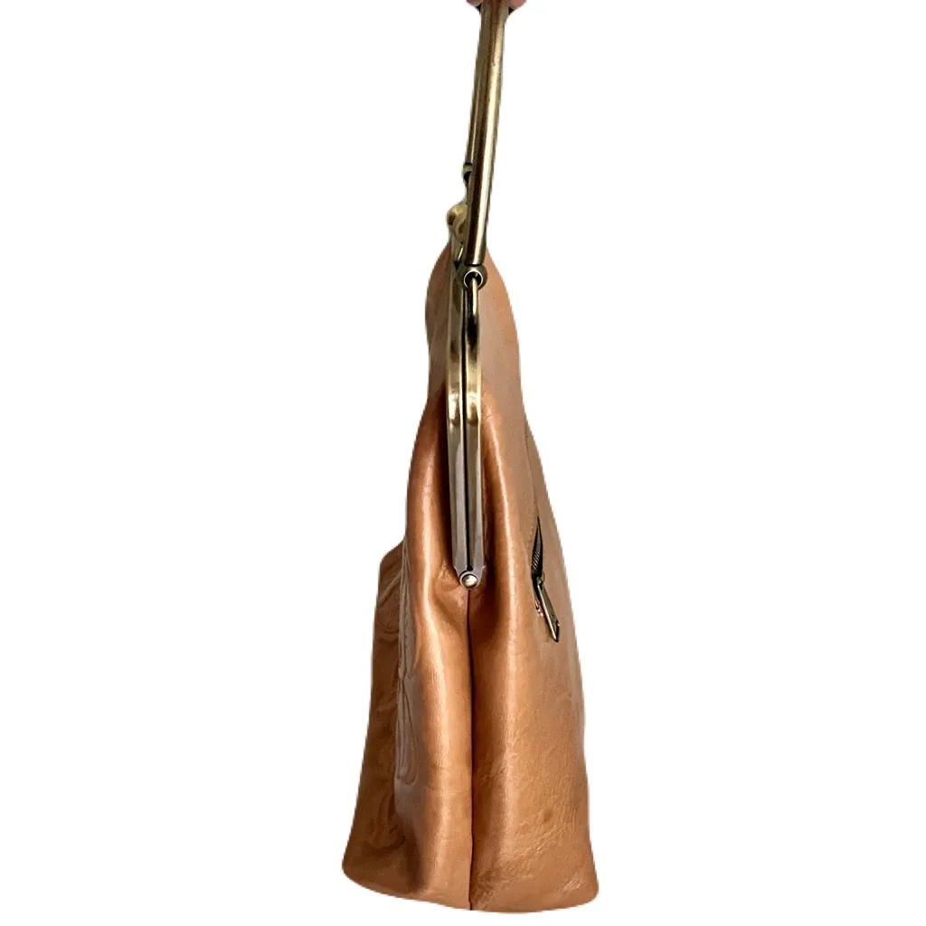 Patricia Nash Tan ‘Novella’ Rose Tooled Leather Frame Convertible Bag in “Tiger” - Image 4