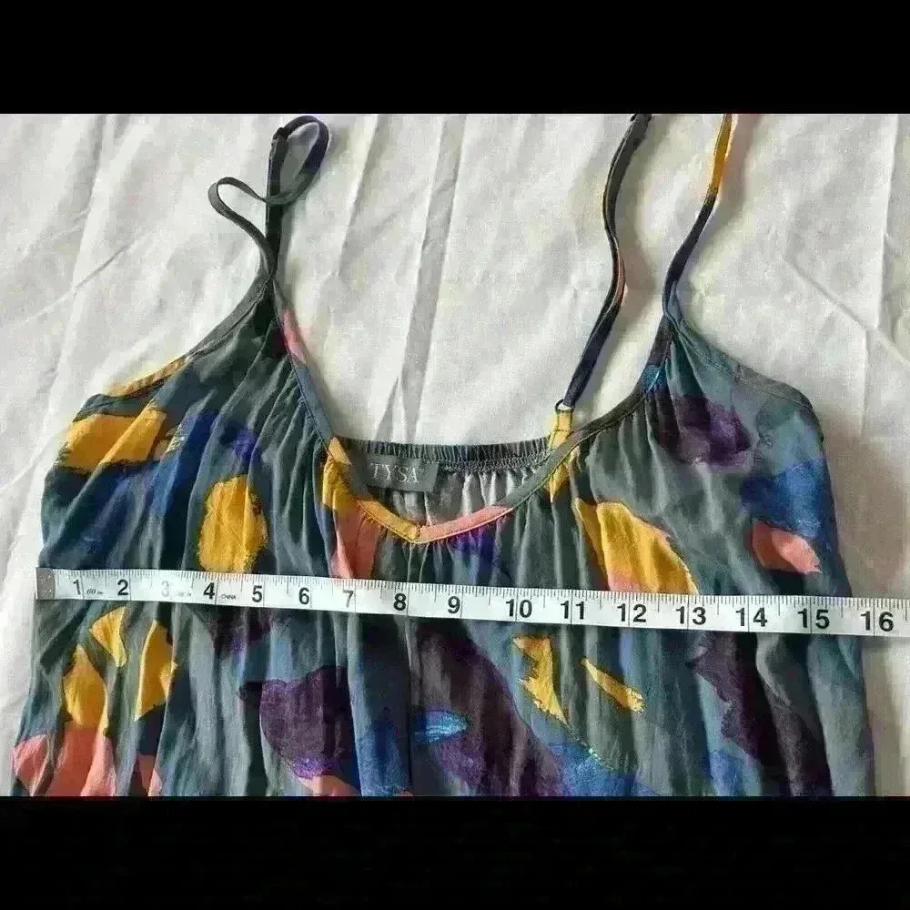 Tysa Jumpsuit Size 1 | Abstract Print Drawstring Romper | Boho Lounge Festival Green - Image 4