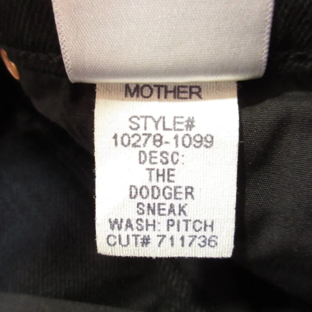 NWT Mother The Dodger Sneak in Pitch Black Loose Wide Leg Jeans 24 - Image 6