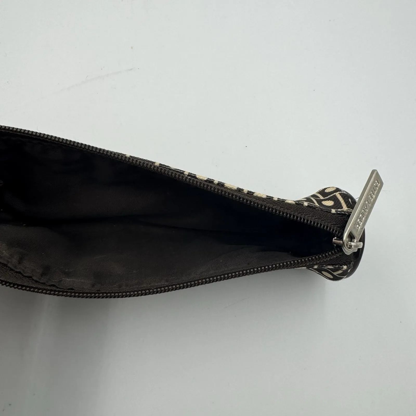 Estee Lauder Geometric Black Gold Cosmetic Pencil Bag Makeup Pouch 7" - Image 3