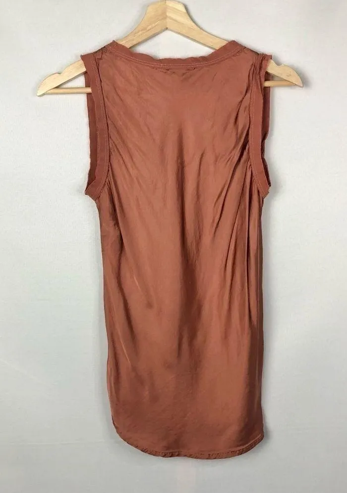 Young Fabulous & Broke YFB Copper Satin Sleeveless Tank Top M - Image 2