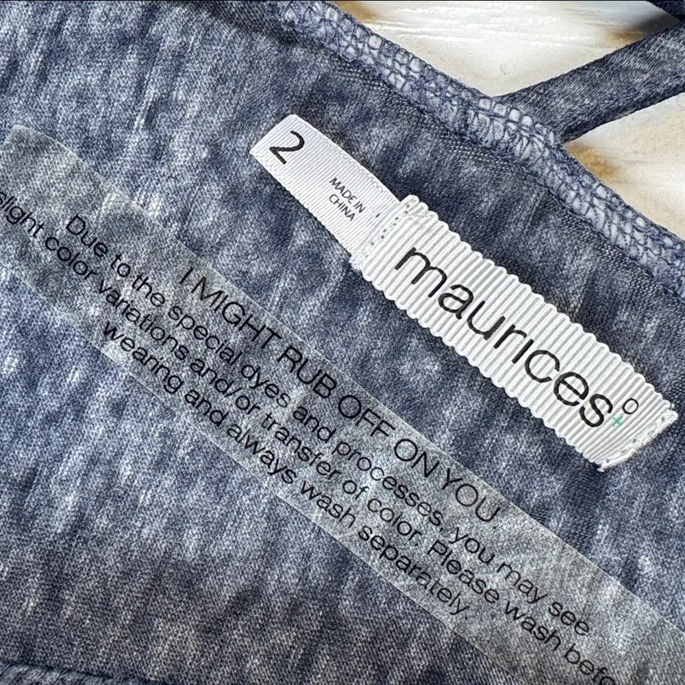 Maurices Heather Blue Open Cardigan Crisscross Back Neck Size 2/2X NWT #5813 - Image 4