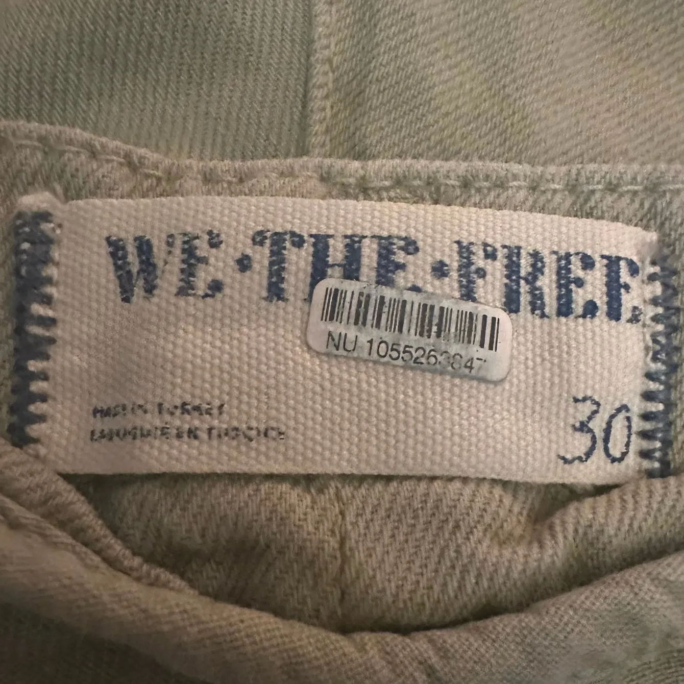 Free People Retro 70s Bohemian Wide Leg Lotus Tie-Dye Jeans Army Neutral Size 30 - Image 14