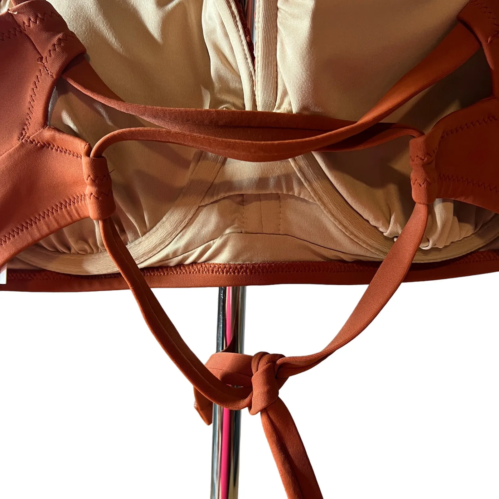 Shade & Shore Women's Rust Cinch Front Keyhole Bikini Top - Size 32B - NWT - Image 5