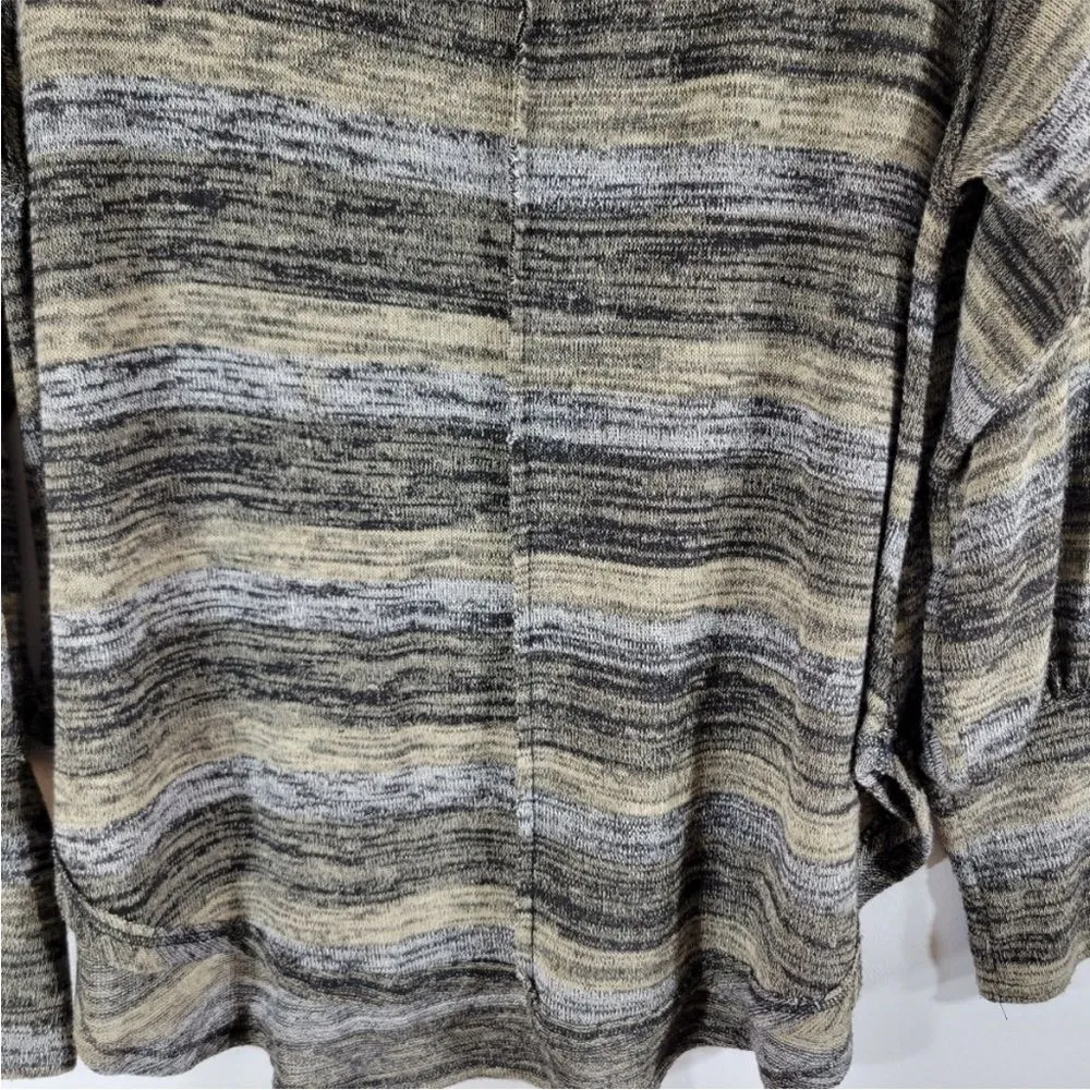 FREE PEOPLE oversized space dye striped scoop neck balloon sleeve top - Image 4