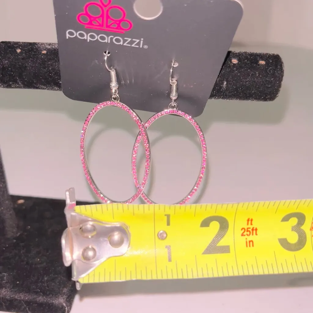 NWT Paparazzi Bundle of 3 Sparkling Pink Oval Rhinestone Jewelry Set - Image 3