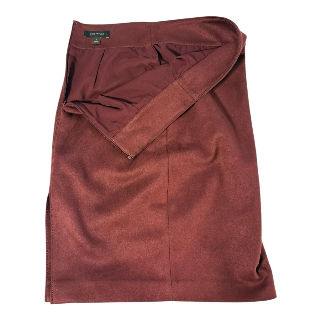 Ann Taylor Oxblood Faux Suede Skirt Women’s 0 Burgundy Whimsigoth Dark Romantic - Image 3