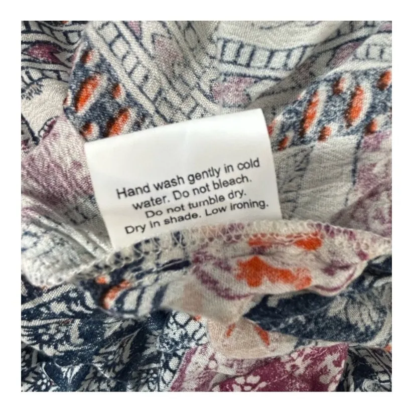 Earthbound Boho Flare Patchwork Mini Sundress Size Large Festival Cottagecore Tan - Image 10