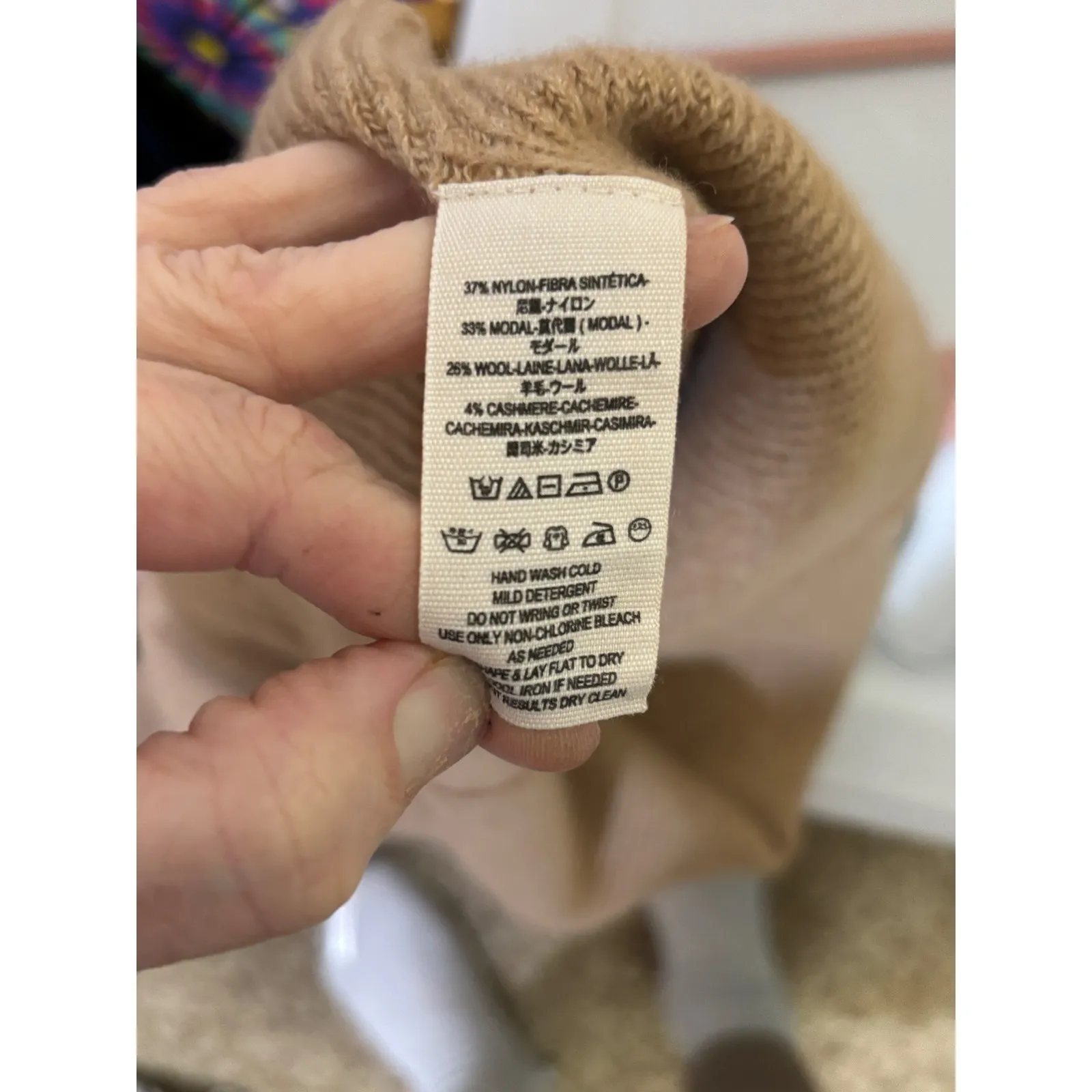 Free People Warm It Up Sweater Jumpsuit Wide Leg Wool Cashmere Ribbed Camel XS - Image 6