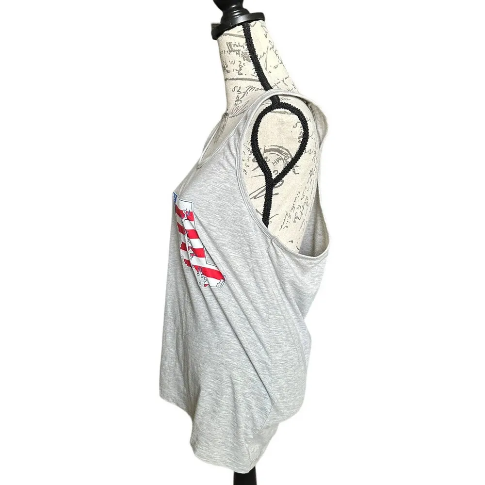 Maryland State American Flag Women's Racerback Tank Top US Pride Gray Size XXL - Image 4