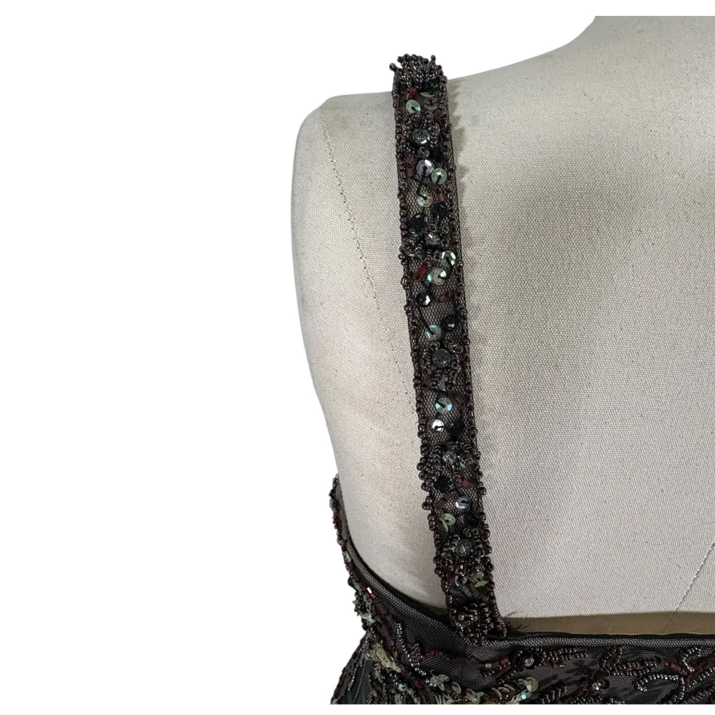 Unbranded Beaded Satin Mandalay Style Formal Gown Maxi Dress Size 6 Black - Image 11