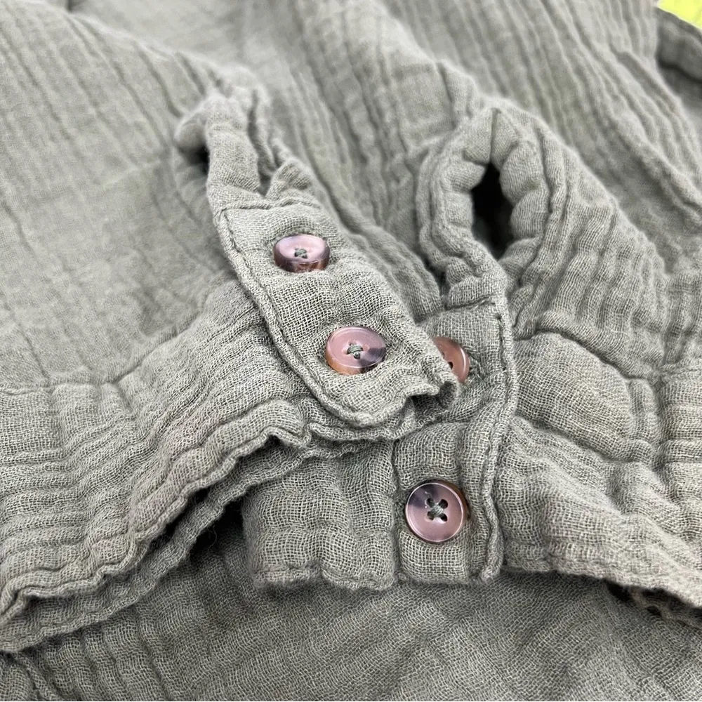 Urban Outfitters Out From Under small Olive Green Button Down Long Sleeve Top - Image 11