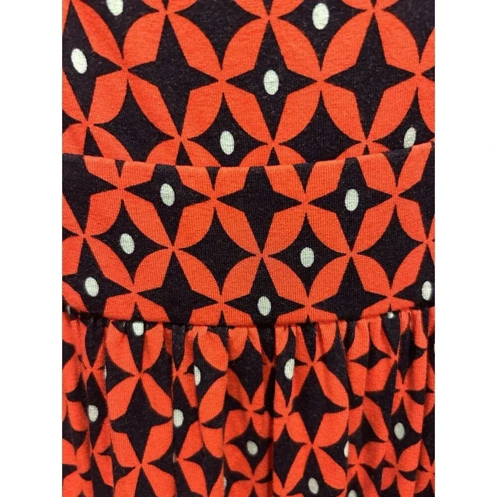 Ann‎ Taylor Dress A Line Empire Waist Red Orange Multicolor Spring Summer Large - Image 6