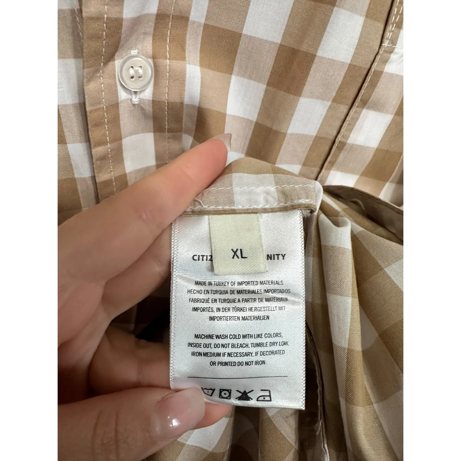 Citizens of Humanity Kayla Gingham‎ Plaid Oversized Button Down Shirt Women XL - Image 6