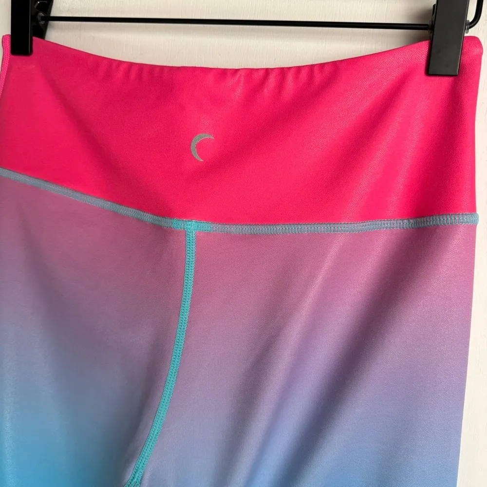 ZYIA Firecracker Light n Tight High Rise Leggings Sz 6-8 Ombre Pink Blue - Image 14