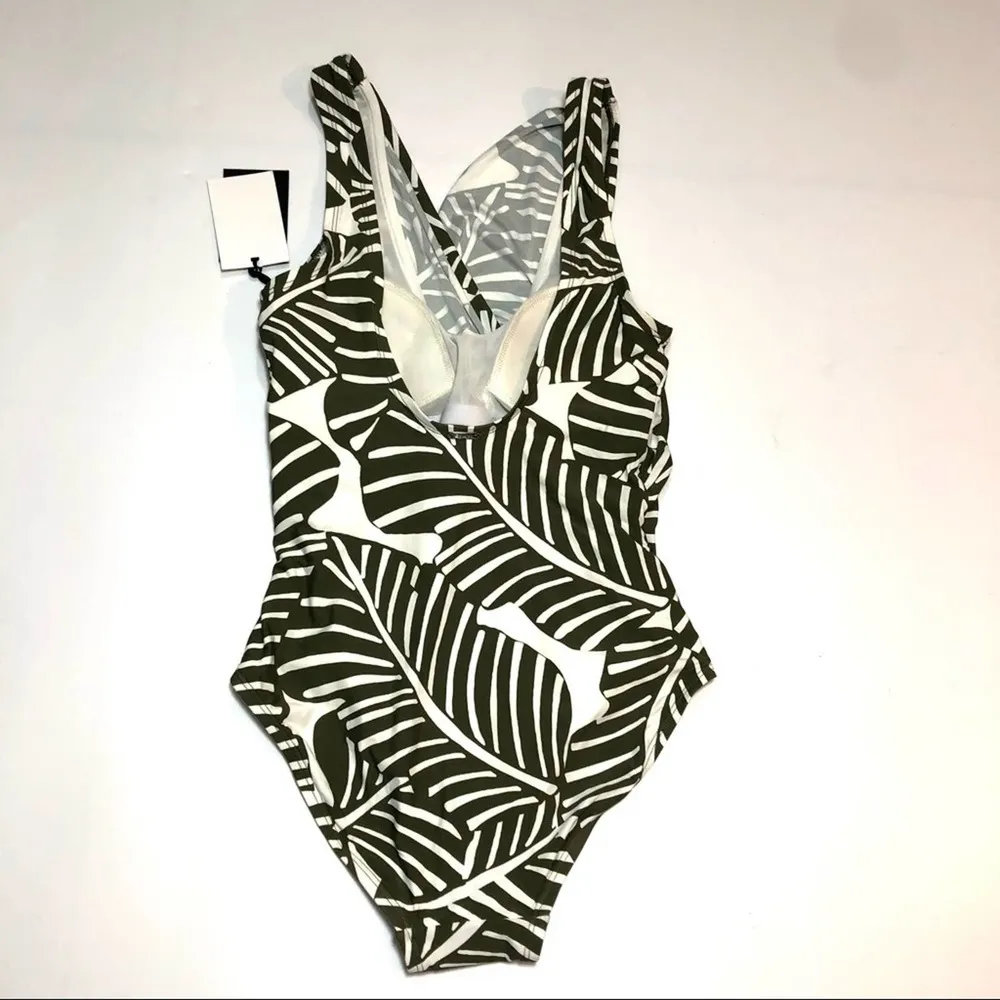 DKNY Draped Wrap Tummy-Control One-Piece Swimsuit - Image 6