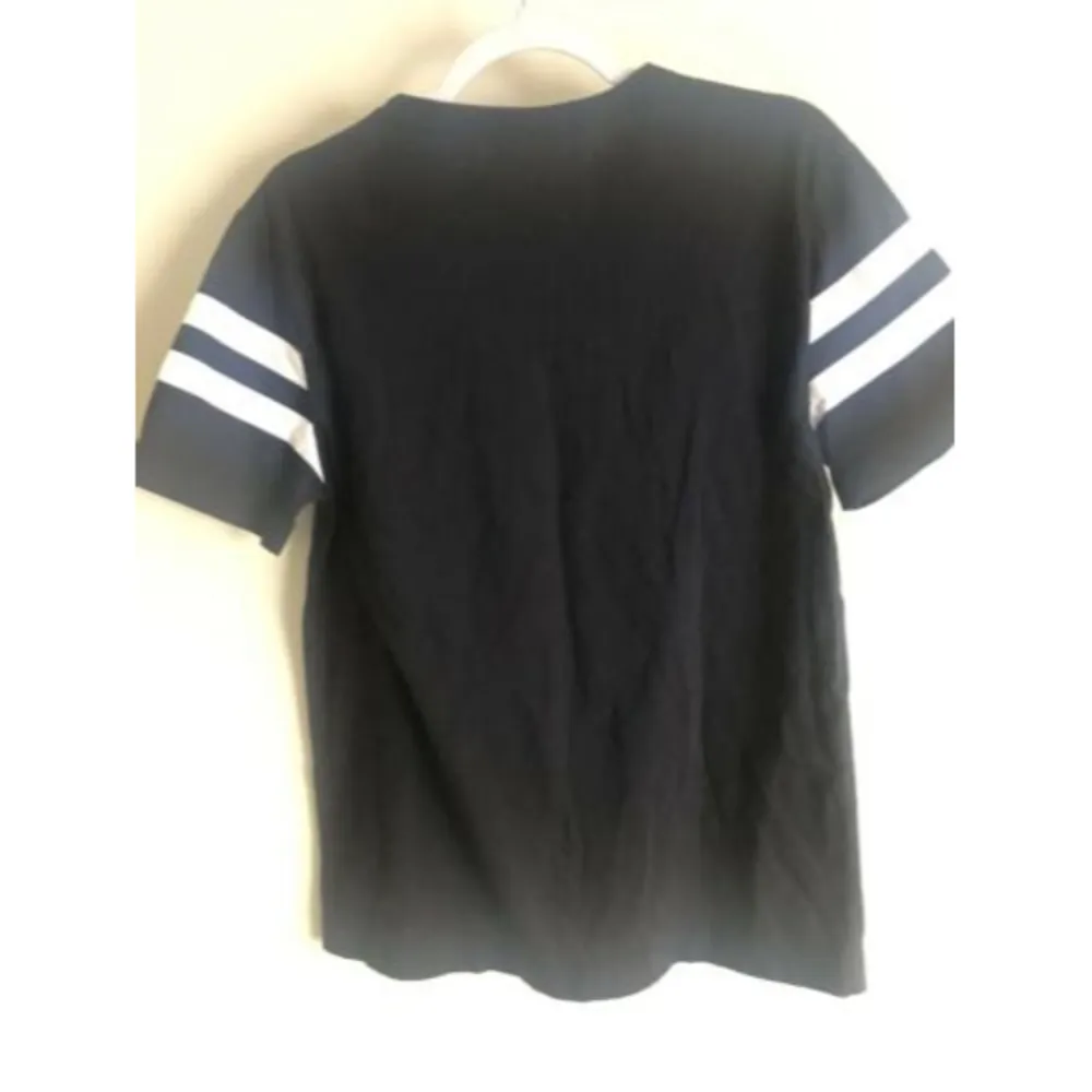 Disney Womens Micky Mouse Short Sleeve Shirt Sz M White Stripes On Sleeves - Image 2