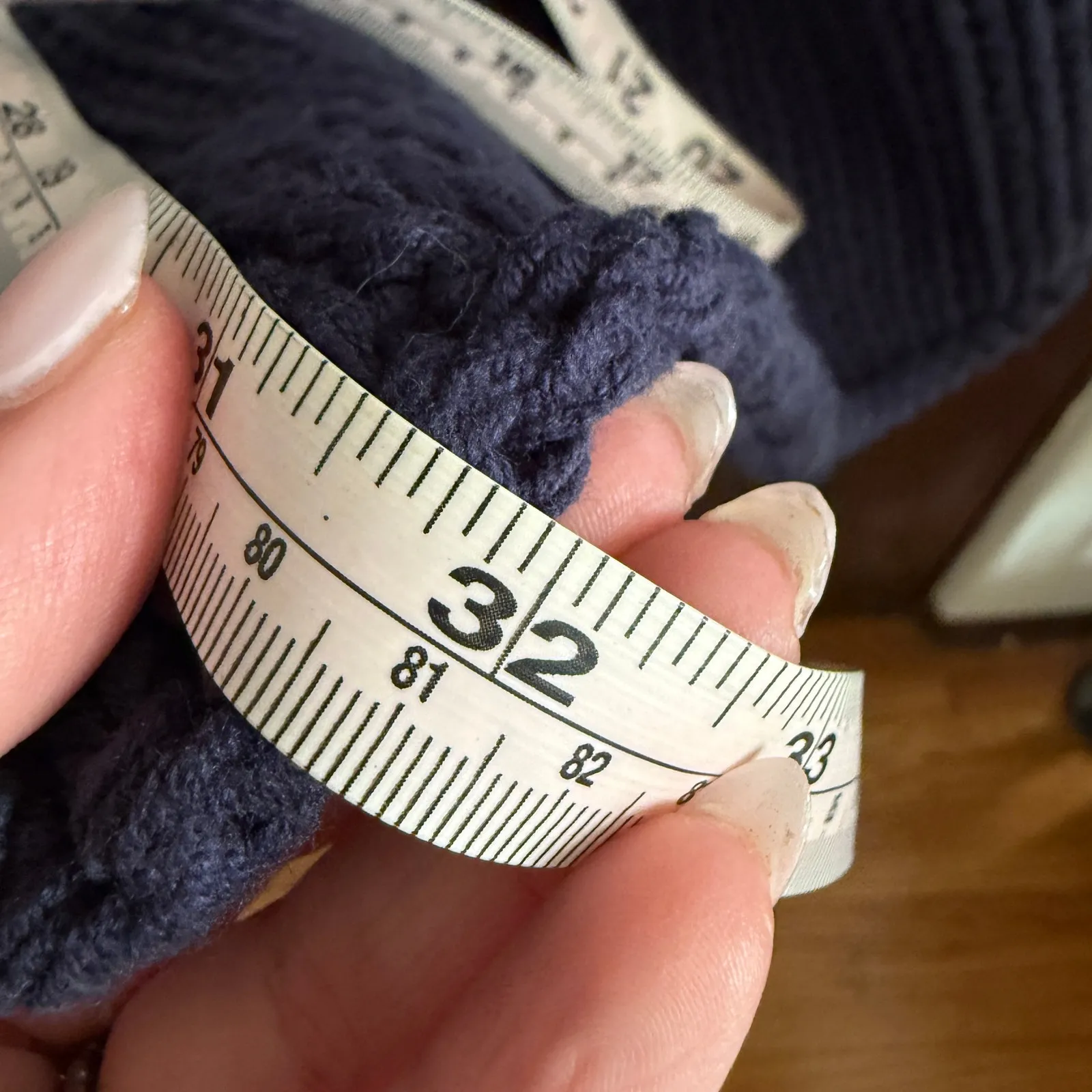 SOFT SURROUNDINGS | Navy Blue Chunky Knit Cotton Blend Tunic Sweater | XL - Image 7