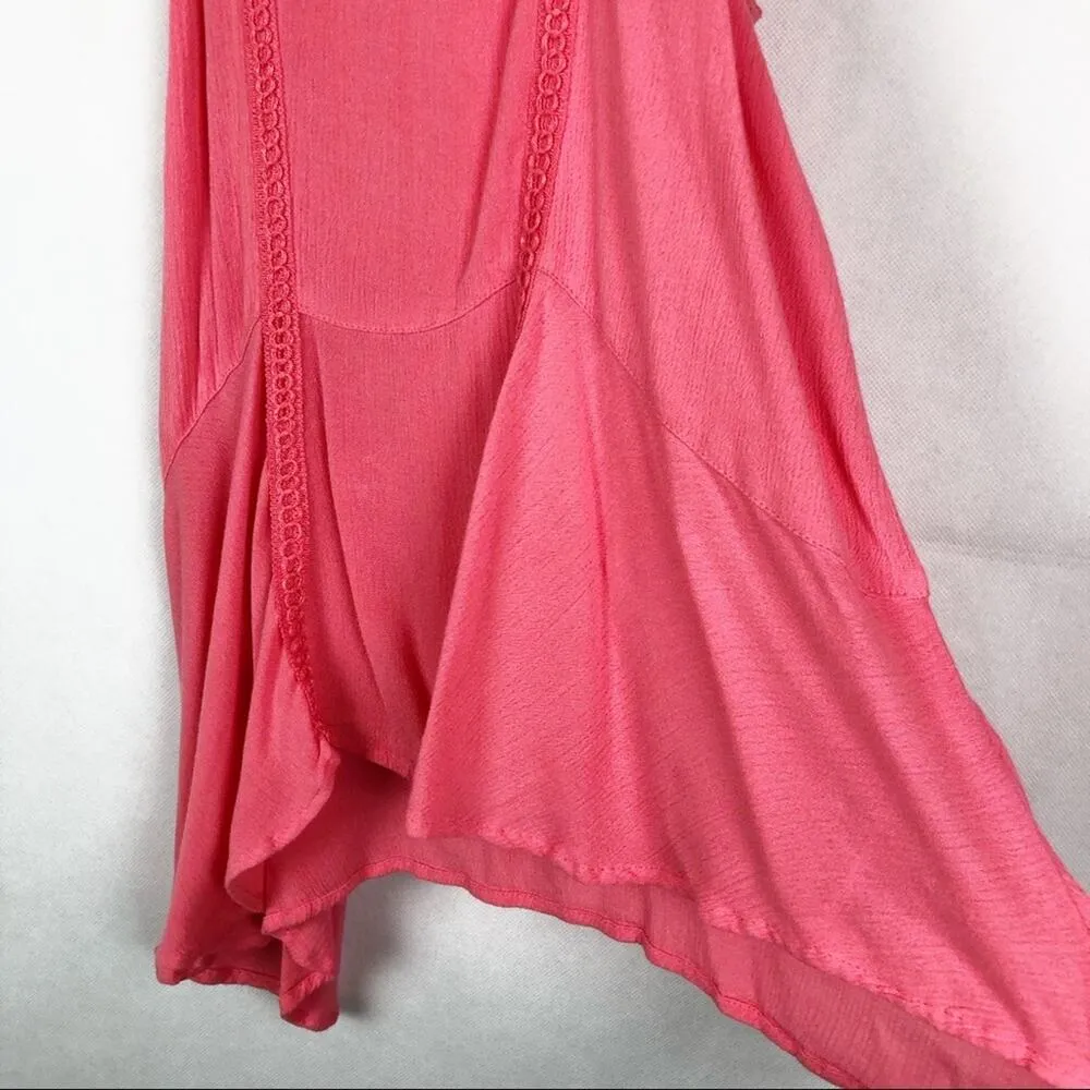 Hollister Babydoll Top Womens XS Lace Gauzy Long Line Beachy Coastal Romantic - Image 4