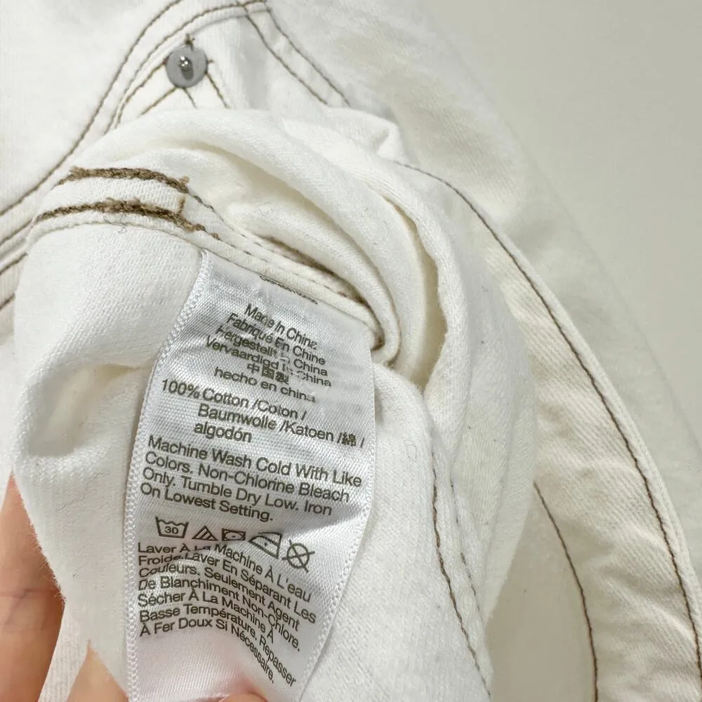 Madewell Denim Long Sleeve Crop Shirt White Casual Relaxed Minimalist XXS NWT - Image 12