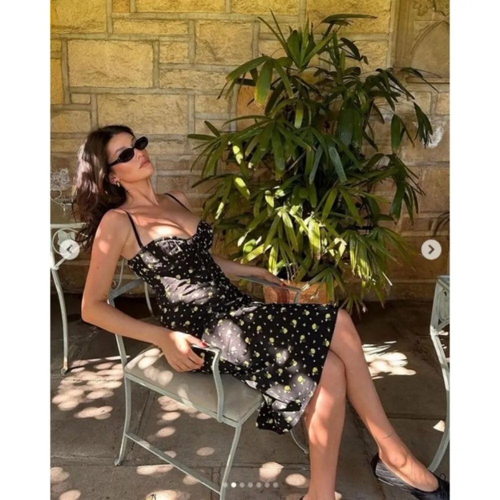 đź’•REALISATION PARđź’• Strapless Iris Dress ~ 100% Silk Florence Floral Print Small - Image 7