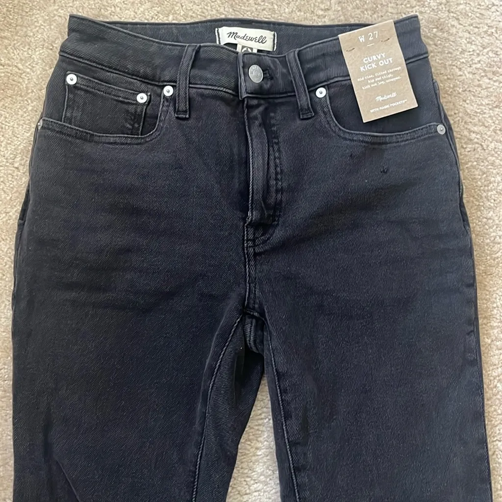 NWT Madewell Curvy Kick Out Dark Grey Jeans in Size Women’s 27 - Image 3