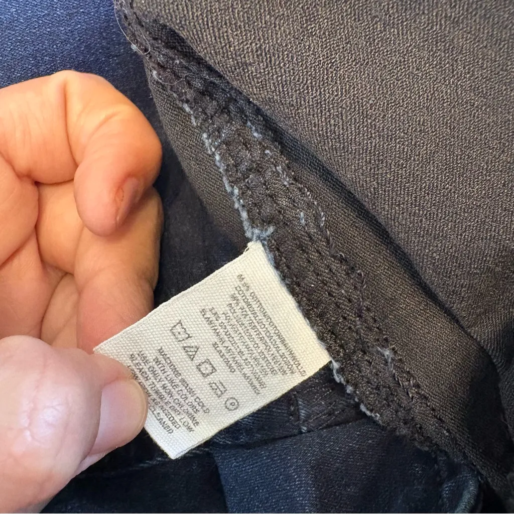 Free People Pull On Jeans Jeggings Skinny Raw Hem Dark Blue 26 Stretch Comfy - Image 5