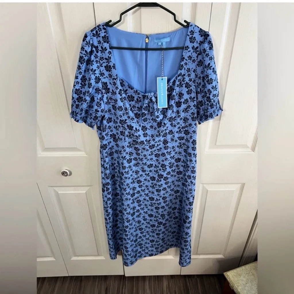 Draper James Patsy midi dress bluebell magnolia size 14 - Image 2
