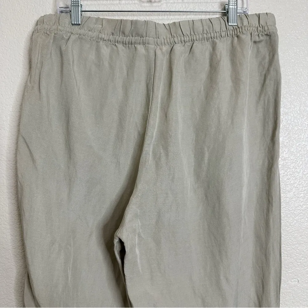 NWT H&M Linen Blend Drawstring Pull On Jogger Pants, Sz Large - Image 6