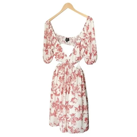 NWT Bardot Dress Eden Floral Minidress Red & White Print Women’s Size Medium NEW - Image 8
