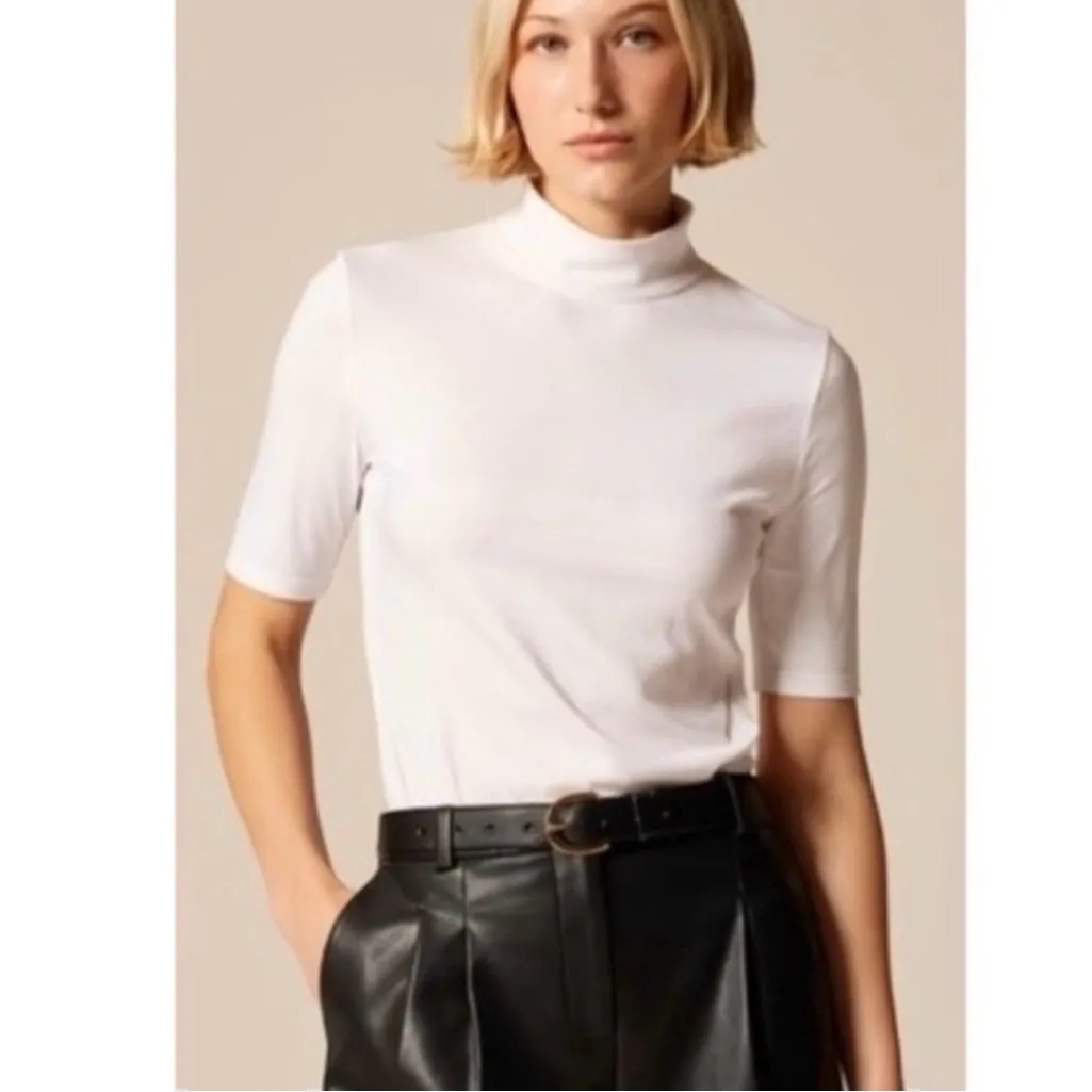 J. Crew Mock Neck Elbow Sleeve Tee - Image 2