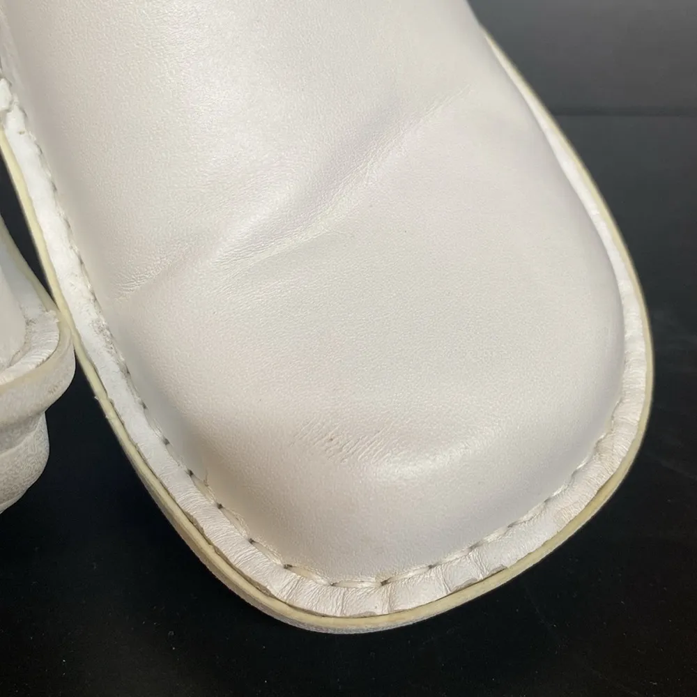 Algeria DEB-600 Debra Leather White Slip On Nursing Clogs Sz 36 6 - Image 11