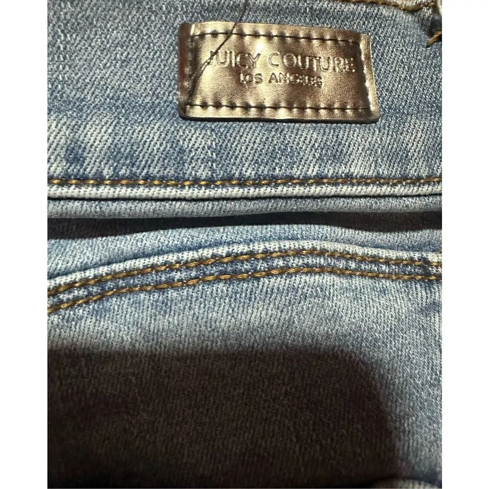 Juicy Couture women’s denim jean shorts 8” inseam sz 6 - Image 7
